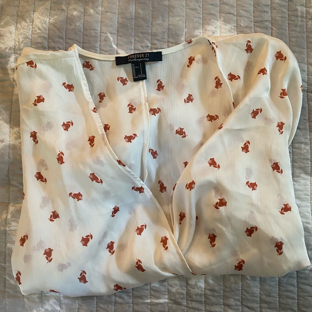 White Floral blouse